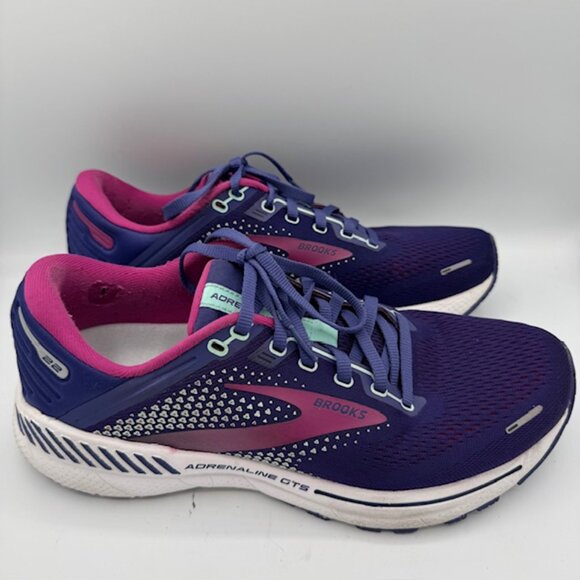 Brooks Women's Adrenaline GTS 22 Purple and Pink Sneakers Size 10 - Picture 2 of 7